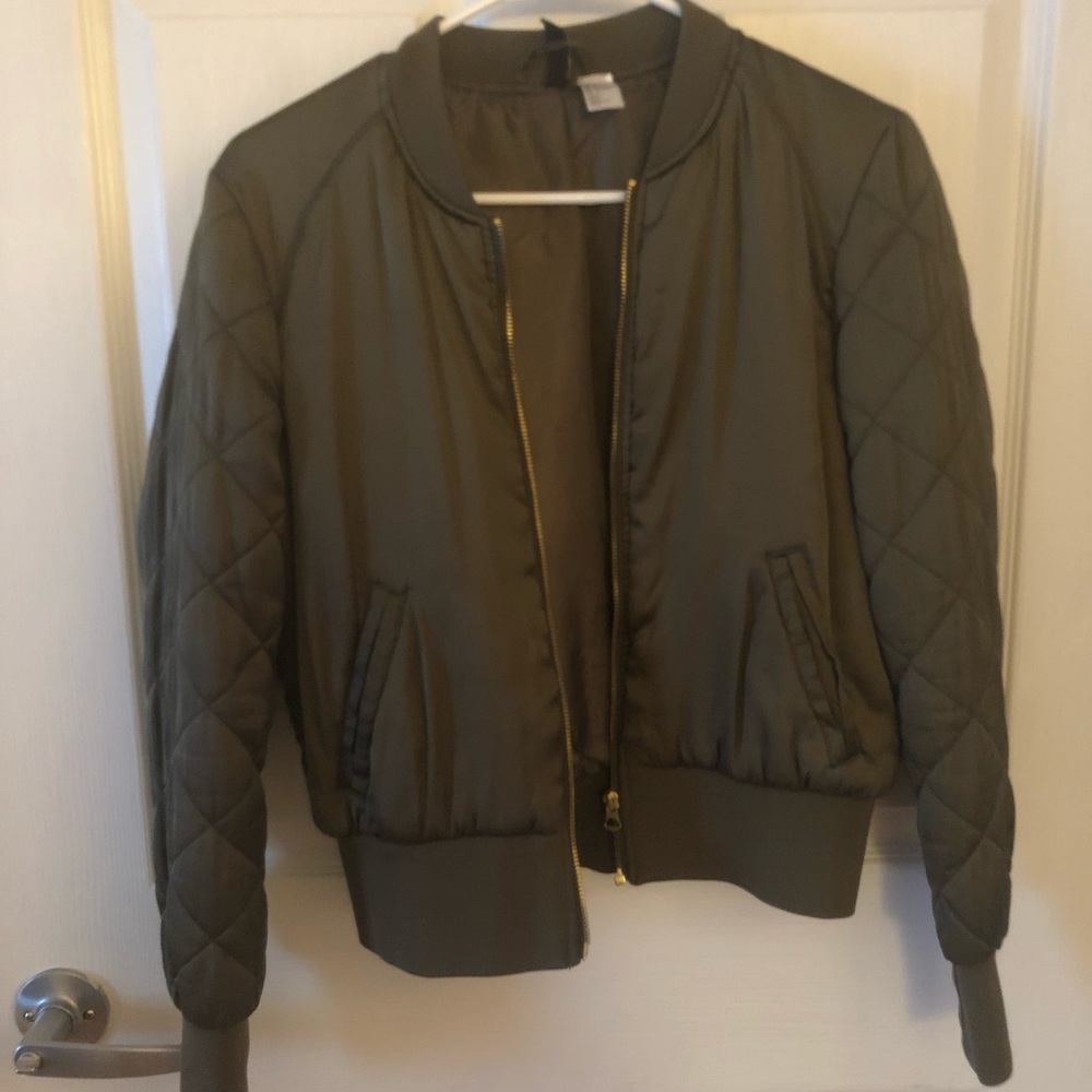 H&M olive bomber jacket